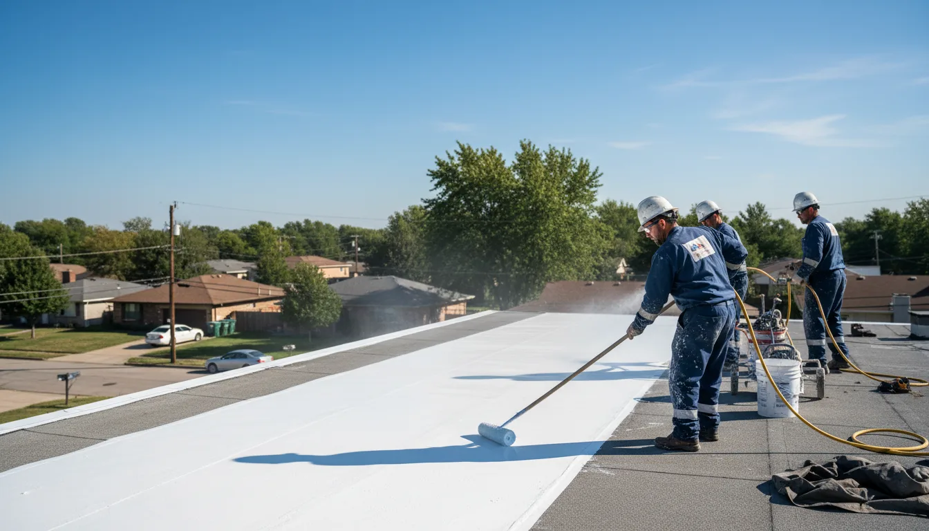 Commercial roof coating in Martindale, TX near me